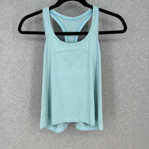 Lululemon Womens Swiftly Tech Racerback 2.0 Tank Top Size 12 Blue Workout Run - Picture 1 of 11